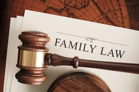 Family Law written out with gavel on top