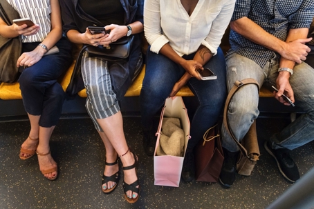People sitting on train