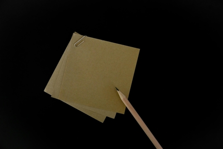 sticky notes and pencil