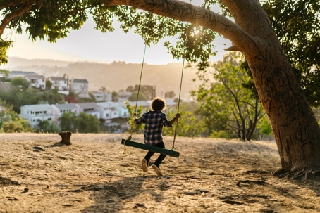 child on a swing