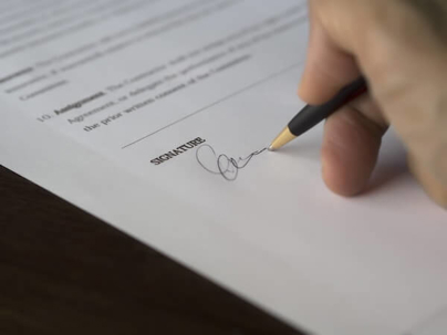 signing document