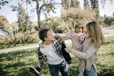 family outside together