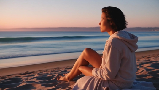 woman on a beach