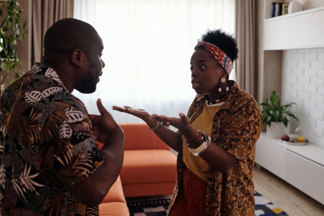 Two people arguing